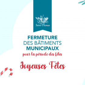 Fermeture des bâtiments municipaux pour la période des fêtes